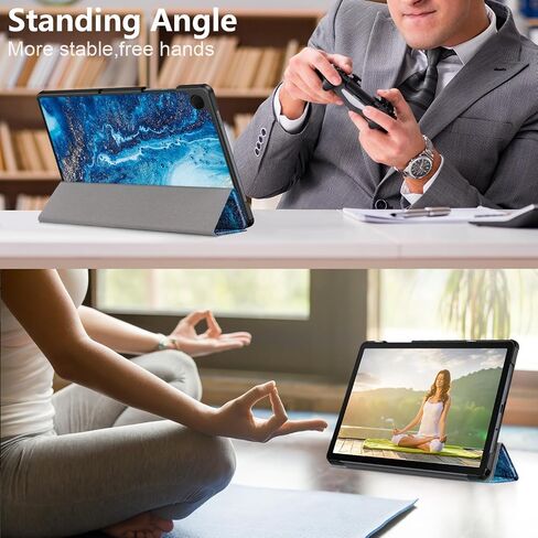 Gylint Case for Samsung Galaxy Tab A9 8.7 Inch 2023, Folding Folio Ultra-Thin PU Leather Stand Case Cover for Galaxy Tab A9 Model (SM-X110/X115/X117) Sea Wave in Saudi Arabia