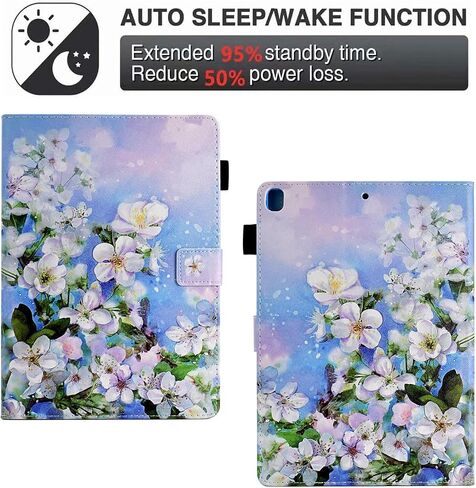 Case for iPad 6th/5th Generation 9.7 inch 2018/2017, Premium PU Leather Folio Stand Cover Case for iPad 9.7 inch/iPad Pro 9.7/iPad Air 2/Air 1, Flowers in Saudi Arabia