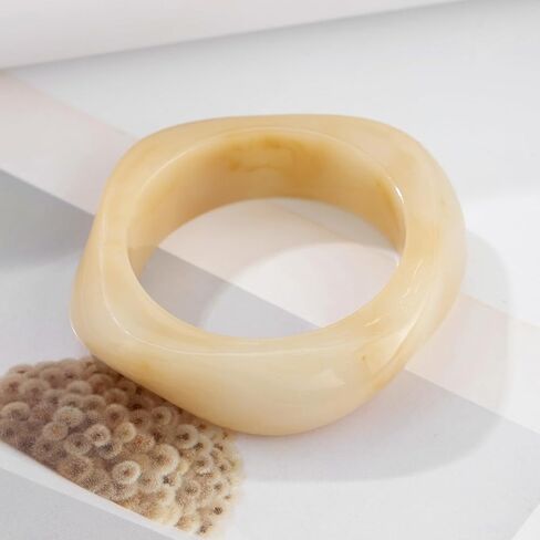 MIFYNN Chunky Transparent Acrylic Bangle Irregular Large Square Bangle Geometric Polygon Transparent Bangle Resin Plastic Candy Bangle Bracelet for Women Teen Girl in Saudi Arabia