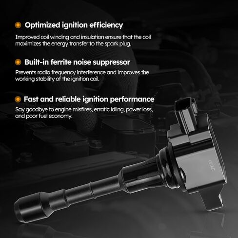UF592 Ignition Coil Pack Compatible with BMW 128i 325Ci 328i 330Ci 335i 525i 528i 530i 535i 545i 550i 650i 745Li 750i 760i X3 X5 X6 M5 M6 Z4 Mini Cooper Replaces#C1638 12137594937(set of 6) in Saudi Arabia