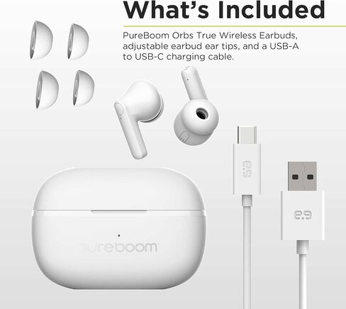 سماعات أذن PureGear PureBoom اللاسلكية لتحسين الصوت، وسماعات رأس ستيريو للتحكم باللمس في الأذن وميكروفون مدمج لهواتف iPhone/Android/TV/أجهزة الكمبيوتر المحمولة، والمزيد من الأجهزة in Saudi Arabia