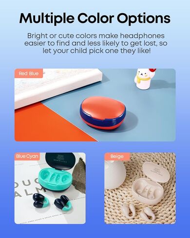 سماعات أذن Langsdom ClipBuds Kids بلوتوث 5.3 للأطفال مع ميكروفون، سماعات رأس مريحة ملائمة للأذن المفتوحة، سماعات أذن لاسلكية آمنة بقدرة 85 ديسيبل، عمر بطارية 30 ساعة مع حقيبة شحن in Kuwait
