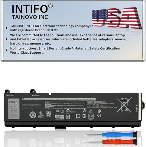 بطارية الكمبيوتر المحمول 93Wh X9FTM متوافقة مع Dell Precision 7770 7670 7780 7680 Series Notebook 05JMD8 5JMD8 0965V4 965V4 RCVVT 0NWDC0 NWDC0 0X26RT X26RT [11.55V 7650mAh 6-Cell] in Kuwait