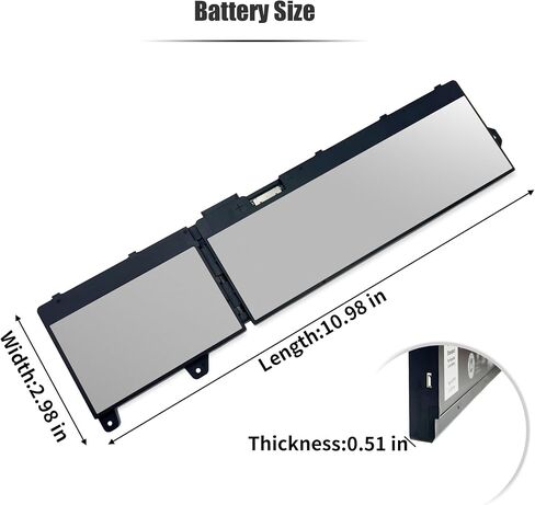 بطارية الكمبيوتر المحمول 93Wh X9FTM متوافقة مع Dell Precision 7770 7670 7780 7680 Series Notebook 05JMD8 5JMD8 0965V4 965V4 RCVVT 0NWDC0 NWDC0 0X26RT X26RT [11.55V 7650mAh 6-Cell] in Kuwait
