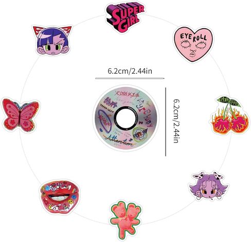 105 PCS Y2k Retro Aesthetic Stickers, Cool 2000s Web Trend Stickers, Vinyl Kawaii Pink Vintage Stickers, Birthday Party Supplies for Laptop, Guitar, Water Bottle, Girls, Kids, Teens in Saudi Arabia