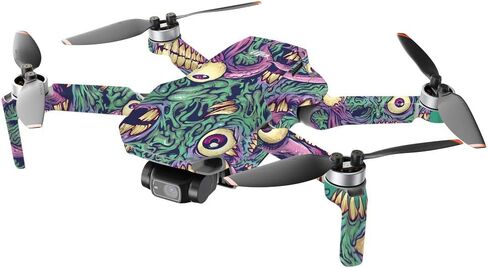 MightySkins Compatible with DJI Mini 2 Portable Drone - Eyes and Teeth | Protective, Durable, and Unique Vinyl Decal wrap Cover | Easy to Apply, Remove, and Change Styles | Made in The USA in Kuwait