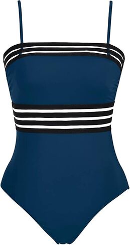 Holipick One Piece Swimsuits Tummy Control Strapless Bathing Suits for Women Slimming Bandeau Tube Swimswear Size XL Leopard in Saudi Arabia