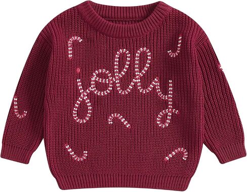 Infant Newborn Baby Christmas Sweater Cute Candy Cane Warm Knitted Sweater Top Toddler Fall Winter Clothes in Saudi Arabia