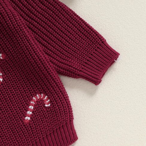 Infant Newborn Baby Christmas Sweater Cute Candy Cane Warm Knitted Sweater Top Toddler Fall Winter Clothes in Saudi Arabia
