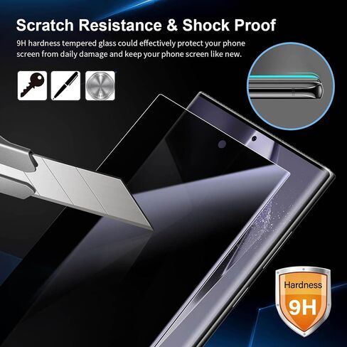 2 Pack for Samsung Galaxy S24 Ultra Privacy Screen Protector, [Automatic Sticking] 9H Full Coverage S24 Ultra Screen Tempered Glass Anti-Spy Bubble Free Case Friendly in Saudi Arabia