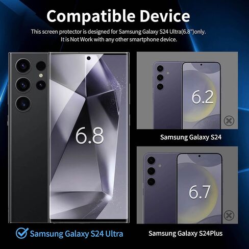2 Pack for Samsung Galaxy S24 Ultra Privacy Screen Protector, [Automatic Sticking] 9H Full Coverage S24 Ultra Screen Tempered Glass Anti-Spy Bubble Free Case Friendly in Saudi Arabia