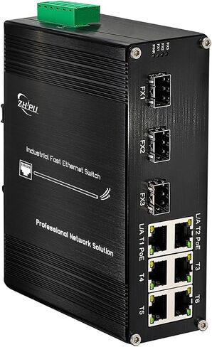 محول إيثرنت سريع غير مُدار بـ 6 منافذ PoE مع 3 فتحات SFP IEEE802.3af/at 30W حتى 180W 10/100Mbps محول ألياف الشبكة 48V DC in Saudi Arabia