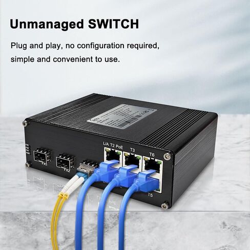 محول إيثرنت سريع غير مُدار بـ 6 منافذ PoE مع 3 فتحات SFP IEEE802.3af/at 30W حتى 180W 10/100Mbps محول ألياف الشبكة 48V DC in Saudi Arabia
