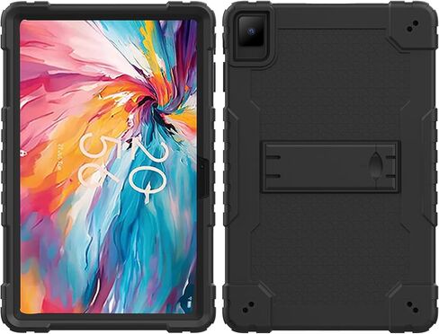 حافظة كمبيوتر لوحي TCL TAB 10 NXTPAPER 5G 10.4 بوصة، غطاء حماية شديد التحمل مع مسند لجهاز TCL TAB 10 NXTPAPER 5G 10.4 بوصة موديل 9199S Tablet (أسود/أسود) in Saudi Arabia