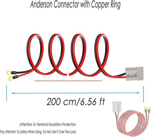 موصل Anderson 50A مقاوم للماء، طقم موصل توصيل كابل Anderson Jumper، توصيل/فصل البطارية السريع، كابل 8AWG 30 سم، يمكن استخدامه للسيارة والشاحنة والمركبات الترفيهية واتصال الكابل الخارجي. (الإعلانات FS) in Kuwait
