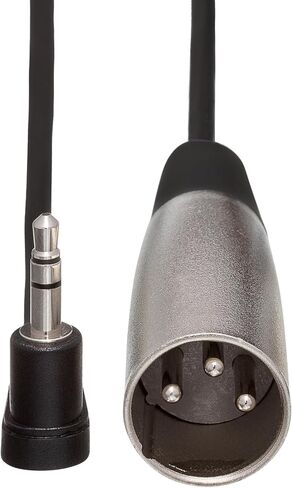Hosa XVM-115F XLR3F to Right-Angle 3.5 mm TRS Microphone Cable, 15 Feet Cable Length Black in Saudi Arabia
