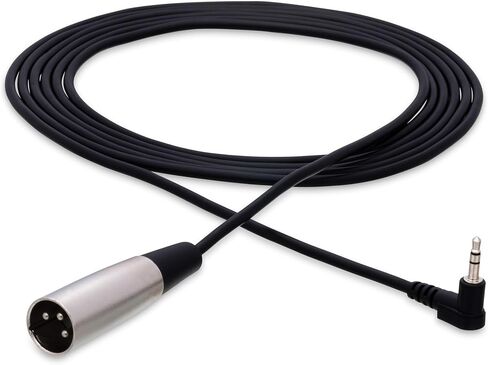Hosa XVM-115F XLR3F to Right-Angle 3.5 mm TRS Microphone Cable, 15 Feet Cable Length Black in Saudi Arabia