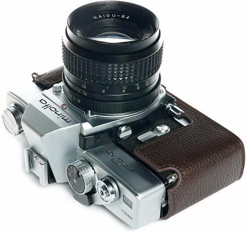 SRT-101 Film Camera Case, BolinUS Handmade Genuine Real Leather Half Camera Case Bag Cover for Minolta SRT 101 Film Camera With Hand Strap (Green) in Kuwait