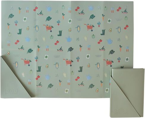 Austin Baby Co Silicone On-The-Go Foldable Placemat | Portable, BPA-Free, Easy to Clean and Perfect for Travel for Babies, Toddlers and Kids. (Dinosaur Warm Cream) in Saudi Arabia