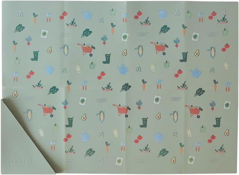Austin Baby Co Silicone On-The-Go Foldable Placemat | Portable, BPA-Free, Easy to Clean and Perfect for Travel for Babies, Toddlers and Kids. (Dinosaur Warm Cream) in Saudi Arabia