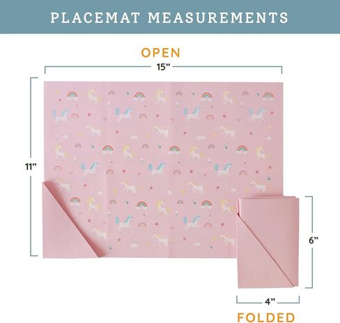 Austin Baby Co Silicone On-The-Go Foldable Placemat | Portable, BPA-Free, Easy to Clean and Perfect for Travel for Babies, Toddlers and Kids. (Dinosaur Warm Cream) in Saudi Arabia
