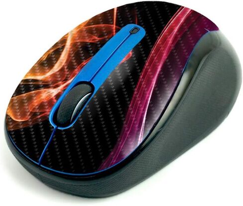 MightySkins Carbon Fiber Skin for Logitech M325 Wireless Mouse - Rainbow Zoom, Protective, Durable Textured Carbon Fiber Finish, Easy to Apply | Made in The USA in Saudi Arabia