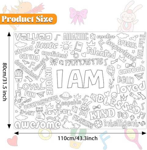 Princess Party Giant Coloring Poster Princess Castle Table Cover Jumbo Birthday Party Tablecloth Fairytale Princess Coloring Book Craft for Girls Home Classroom Activity Decoration Supply 43×31 Inch in Saudi Arabia