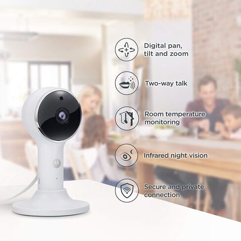جهاز مراقبة الأطفال Motorola Connect60 من Hubble Connected Video - وحدة للأهل مقاس 5 بوصات وعرض واي فاي بدقة 1080 بكسل للأطفال وكبار السن والحيوانات الأليفة - صوت ثنائي الاتجاه، رؤية ليلية، تكبير رقمي، تطبيق Hubble in Saudi Arabia