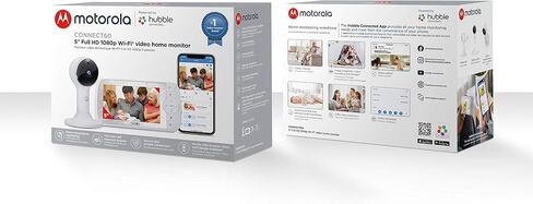 جهاز مراقبة الأطفال Motorola Connect60 من Hubble Connected Video - وحدة للأهل مقاس 5 بوصات وعرض واي فاي بدقة 1080 بكسل للأطفال وكبار السن والحيوانات الأليفة - صوت ثنائي الاتجاه، رؤية ليلية، تكبير رقمي، تطبيق Hubble in Saudi Arabia