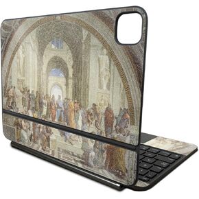 غلاف لامع لامع متوافق مع لوحة مفاتيح Apple Magic Keyboard لجهاز iPad Pro مقاس 11 بوصة (M4) 2024 - مدرسة أثينا - غطاء حماية من الفينيل الفاخر 3M - سهل التطبيق | صُنع في الولايات المتحدة الأمريكية بواسطة MightySkins