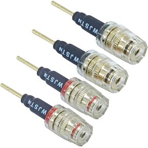 WJSTN 2mm pin Male to 4mm Female Banana Plug Adapter Connector for Speaker/Amplifier/DJ 4Pack