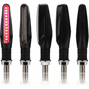 Blue Motorcycle Turning LED Indicators Flowing Turn Signal Brake Lights & Daytime Running Lights Brake Lights 12V for Motorbike Scooter Quad Cruiser Off Road