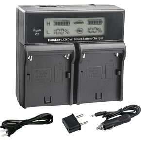 Kastar NP-F980EXP CH04 Dual Fast Charger Compatible with Vidpro LED-144 LED-300 LED-330X LituFoto P60 P60s R60 F40 P40 DigitalFoto Solution Limited HTZ-50 LED Video Light