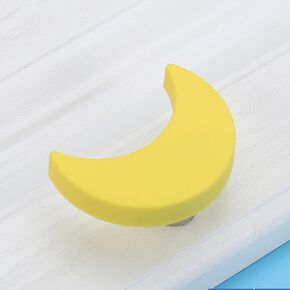 4PCS Cute Cartoon Kids Handles Knobs Rubber Knobs (Moon Shaped Cabinet Knobs)