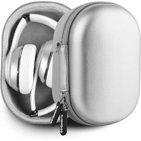 Geekria PRO Headphones Case Compatible with Beats Studio Pro, Solo Pro, Solo 3, Solo 2, Solo HD Case, Replacement Hard Shell Travel Carrying Bag with Cable Storage (Silver)