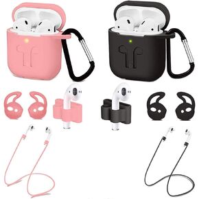 Airpods Pro Case,Apple Airpods pro Accessories Kits, [Front LED Visible] 4 Packs Airpods Pro Silicone Case,Protective Silicone Cover Skin (Black/Burgundy/Navy Blue/White)