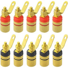 XINGYHENG 10PCS(5Pairs) 4mm Banana Plugs Socket Connectors Speaker Amplifier Binding Post Terminals Wire Connectors