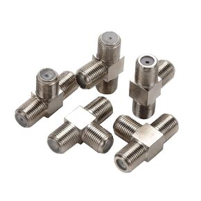 5 Pack Nickel Plated F Type RG6 Female to 2 Female 3 Way Coax Cable T Splitter Adapter Connector