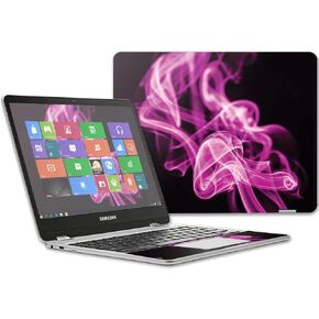 MightySkins Skin Compatible with Samsung Chromebook Plus 12.3"(2017 - Pink Flames | Protective, Durable, and Unique Vinyl Decal wrap cover | Easy to Apply, Remove, and Change Styles | Made in The USA