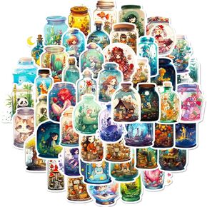 50Pcs Fantasy Aesthetic Stickers for Water Bottle, Graffiti Waterproof Vinyl Stickers Pack for Hydroflask Laptop Guitar Computer Journal Phone, Trendy Cute Stickers for Teens Adults
