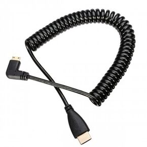 Cablecc 90 Degree Right Angled HDMI to HDMI Stretch Spring Cable for HDTV DVB DVD PC 1.2m