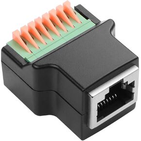 YAODHAOD RJ50 Quick Connect Solderless Adapter, RJ50 10P10C Male Jack to 10 Pin Spring Crimp Terminal Plug Connector for Cat7 Cat6 Cat5 Cat5e Ethernet Extender (RJ50 Male)