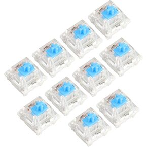 Hilitand 10Pcs Mechanical Keyboard Switch, Blue Switch DIY Key Switch Replacement with Shaft Puller + Key Puller for MX Mechanical Keyboard(Normal Type)