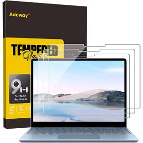 [3 Pack]Adeway Tempered Glass Screen Protector for Surface Laptop Go 2 12.4 inch 2022, 9H Hardness, Scratch Resist,HD Transparent, Also For Microsoft Surface Go 2020