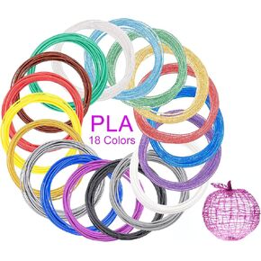 3D Pen Filament Refills 40 Colors, 3D Printer PLA 1.75mm Filament,Each Color 3M, Total 120M (394 Feets), Sparkly Glitter Transparent Glowing Filament, Compatible with MYNT3D SCRIB3D 3D Pens