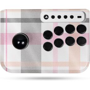 Glossy Glitter Gaming Skin Compatible with Hori Fighting Stick Mini (PS5, PS4, PC) - Plaid - Premium 3M Vinyl Protective Wrap Decal Cover - Easy to Apply | Crafted in The USA by MightySkins