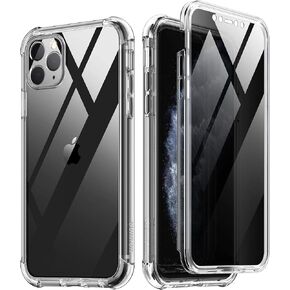 حافظة SURITCH الشفافة لهاتف iPhone 11 Pro Max (فقط) 6.5 بوصة، [واقي شاشة مدمج] غطاء هاتف متين مقاوم للصدمات لحماية كامل الجسم لهاتف iPhone 11 Pro Max - (ذهبي وردي)