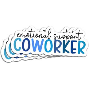 (3Pcs) Emotional Support Coworker Sticker Funny Quote Emotional Support Decals Waterproof Vinyl Sticker for Books Laptops Phone Water Bottles Kindle 3 Inches