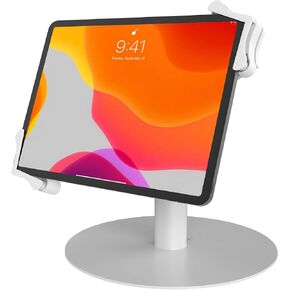 Secure Universal Desk POS Mount – CTA Universal POS Lockable Kiosk Stand for iPad 10.9" 10th Gen - iPad 7/8/9 Gen - iPad Air 3/4 - iPad Mini 6 - Galaxy Tab & 7.9-12.5" Tablets - White - (PAD-USGTW)