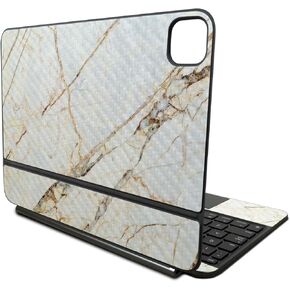 Carbon Fiber Skin Compatible with Apple Magic Keyboard for iPad Pro 11‑inch (M4) 2024 - Antique Marble - Premium 3M Vinyl Protective Decal Cover - Easy to Apply | Crafted in The USA by MightySkins